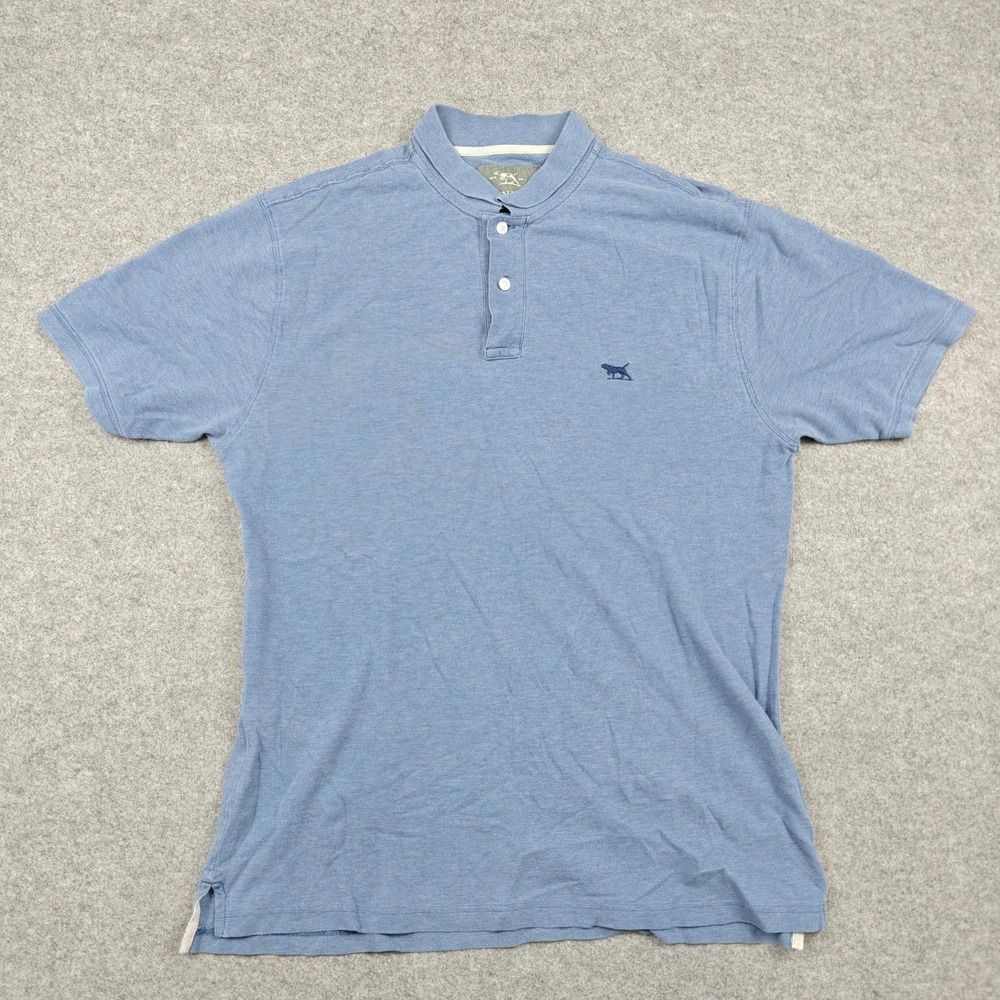 Gunn Polo Polo Shirt Mens Large Blue Australian Cotton Band Collar Casual